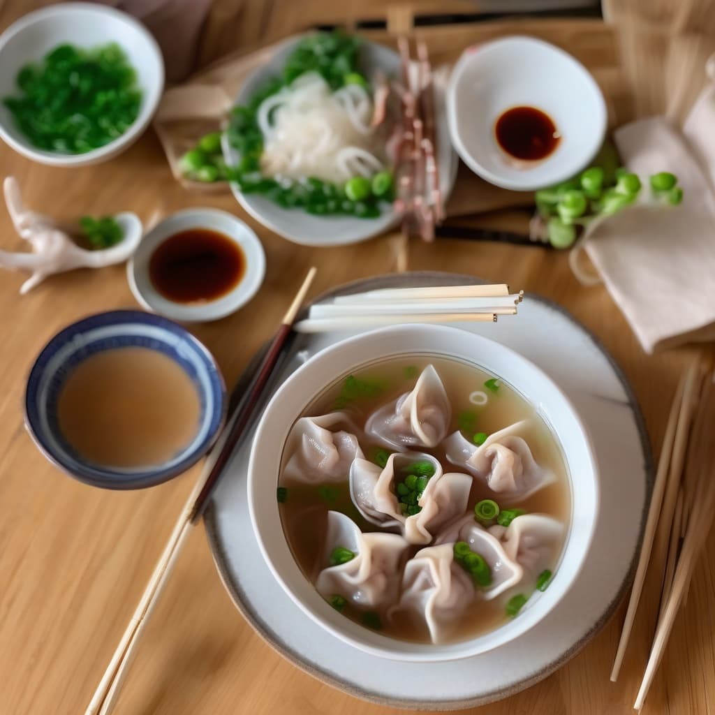 W1. Wonton Soup with BBQ Pork